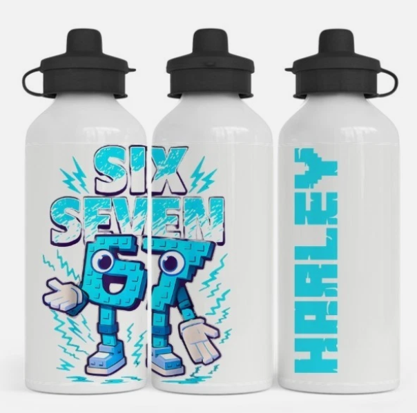 Six Seven 67 themed Personalised 500ml Water Bottle