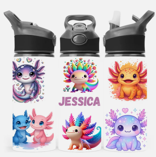 Axolotl Personalised Water Bottle 650ml