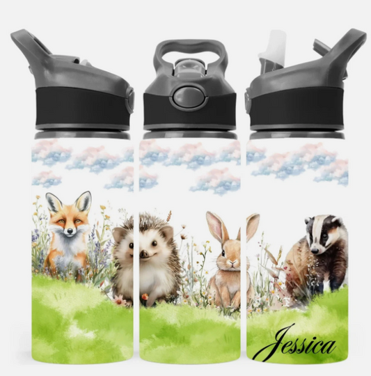 Personalised Country Animal-Themed Water Bottle 650ml