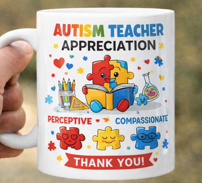 Autism Teacher Appreciation Design, Special Education Teacher Gift, Autism Awareness Mug Design, SPED Teacher Appreciation