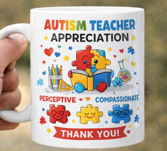 Autism Teacher Appreciation Design, Special Education Teacher Gift, Autism Awareness Mug Design, SPED Teacher Appreciation