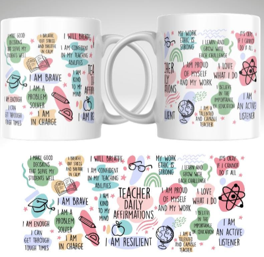 Teacher Affirmation Mug, Positive Teacher Quotes Coffee Cup, Inspirational Teacher Gift, Teacher Mental Health Mug, Back to School Gift