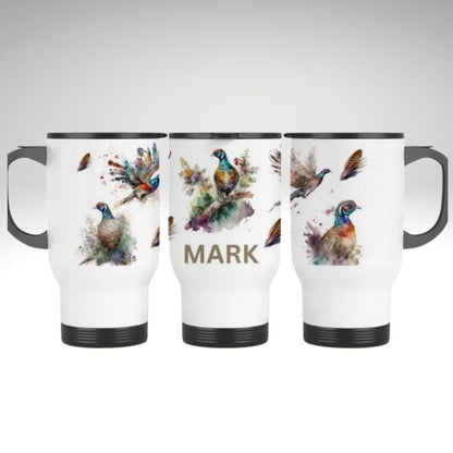 Pheasant-Themed 14oz Travel Mug