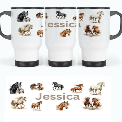 14oz Travel Mug – Horse Design
