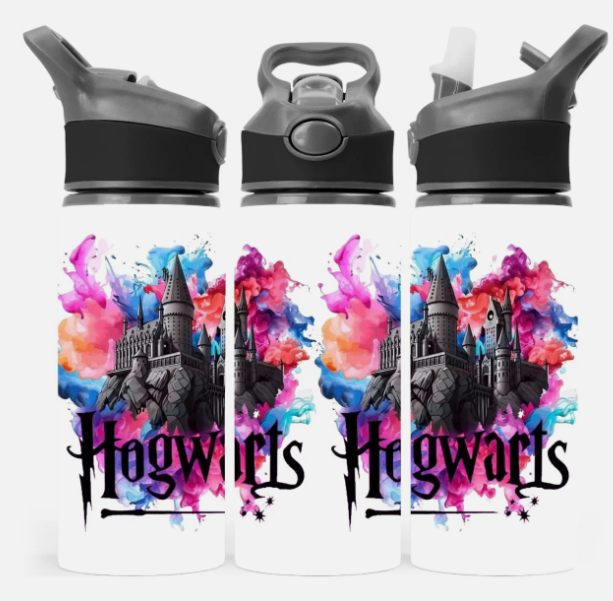 Hogwarts theme personalised water bottle 650ml
