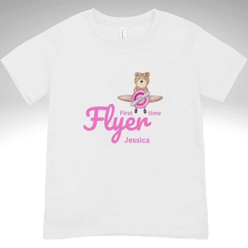 🌟 Kids “First Time Flyer” T-Shirt 🌟 - Pink
