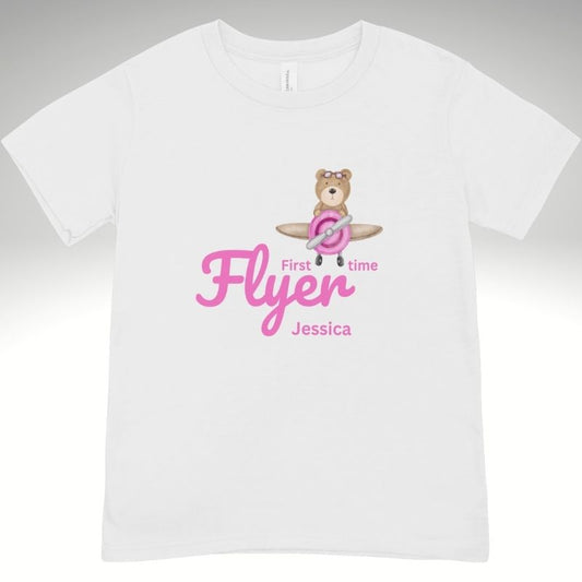 🌟 Kids “First Time Flyer” T-Shirt 🌟 - Pink