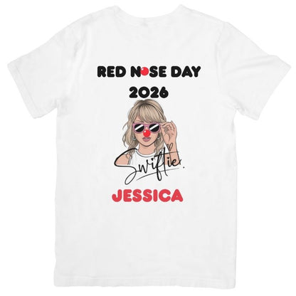 Red Nose Day T-Shirt – Swiftie Fans, Add Any Name
