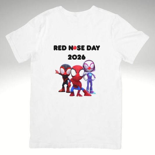 Red Nose Day T-Shirt – Spidey & Friends Inspired, Add Any Name