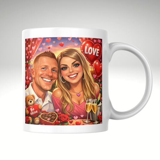 Personalised Mug – Caricature valentine's design
